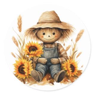 Scarecrow  classic round sticker