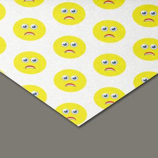 Scared Yellow Emoji Pattern Tissue Paper