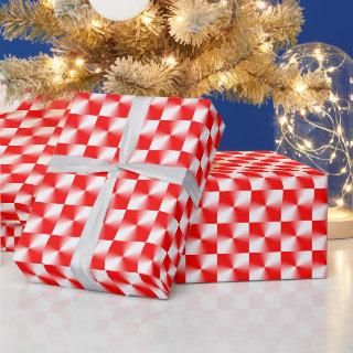 Scarlet Red and White Modern Plaid Pattern