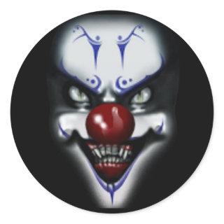 Scary Clown Classic Round Sticker