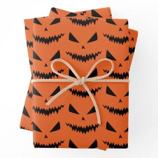 Scary Halloween Jack OLantern black face orange  Sheets
