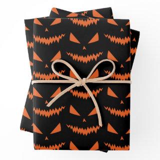 Scary Halloween Jack OLantern face orange black  Sheets