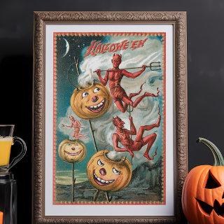 Scary Vintage Halloween Devils and Jack-O-Lanterns Tissue Paper
