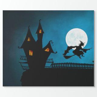 Scary Witch Flying on her Broomstick