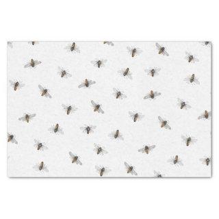 Scattered Bee Pattern on Ivory Tissue Paper