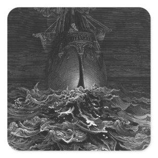 Scene from 'The Rime of the Ancient Mariner' 2 Square Sticker