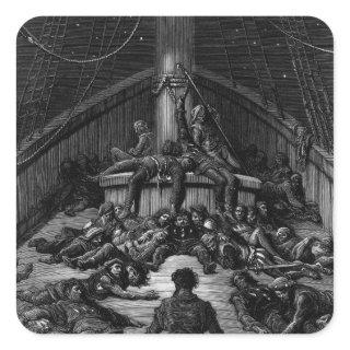 Scene from 'The Rime of the Ancient Mariner' 3 Square Sticker