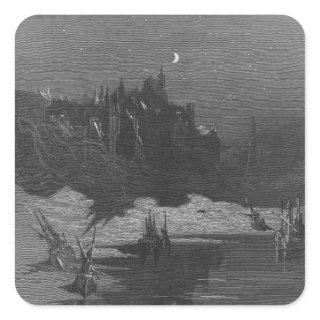 Scene from 'The Rime of the Ancient Mariner' 4 Square Sticker