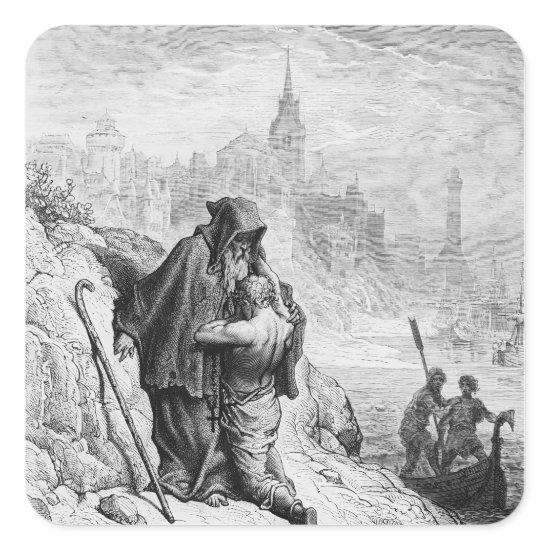 Scene from 'The Rime of the Ancient Mariner' Square Sticker