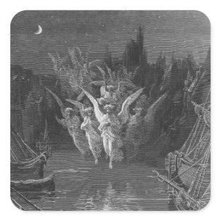 Scene from 'The Rime of the Ancient Mariner' Square Sticker