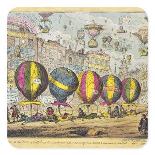 Scene in the Farce 'Lofty Prospects' Square Sticker