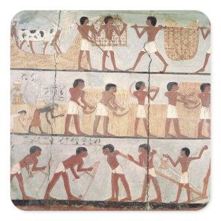 Scenes of sowing from the Tomb of Unsou Square Sticker