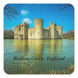 Scenic Bodiam Castle in East Sussex England Square Sticker