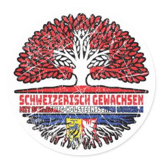 Schleswig-Holstein Schweizer Schweiz Baum Classic Round Sticker