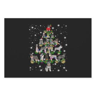 Schnauzer Christmas Tree Covered By Flashlight  Sheets