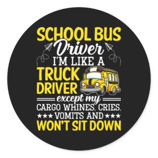School Bus Driver Back To School Classic Round Sticker