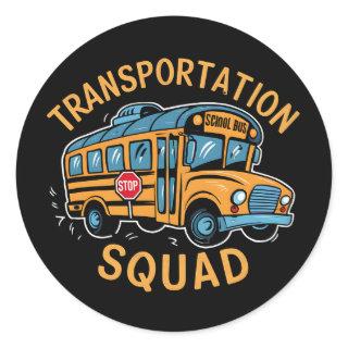 School Bus Driver Transportation Squad Classic Round Sticker