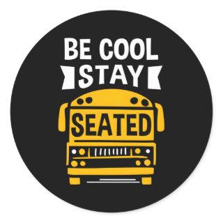 School Bus Monitor Bus Aide Attendant Student Deli Classic Round Sticker