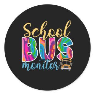 School Bus Monitor Classic Round Sticker