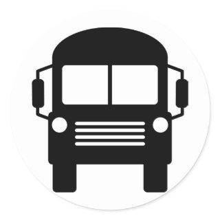 school bus sign classic round sticker