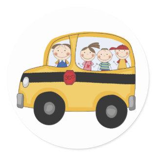 School Bus with Kids T-shirts and Gifts Classic Round Sticker