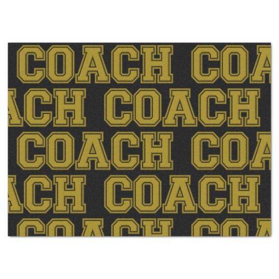 School Colors COACH Varsity Letters-Black-Gold Tissue Paper
