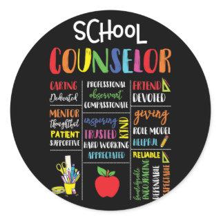 School Counselor Caring Dedicated Friend Devoted Classic Round Sticker