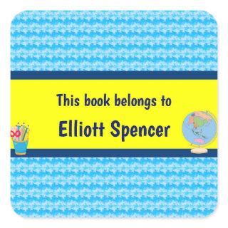School Days This Book Belongs To Custom Square Sticker