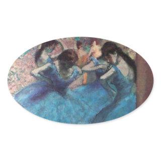 SCHOOL OF DANCE ,BALLERINA  BALLET DANCERS IN BLUE OVAL STICKER