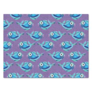 School of fish purple  tissue paper