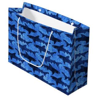 School of Sharks in the Deep Blue Sea Nautical Large Gift Bag