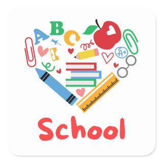 School Square Sticker