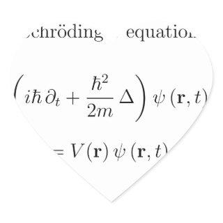 Schrodinger equation with name heart sticker