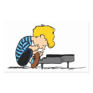 Schroeder Charlie Brown Music Rectangular Sticker