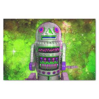 Sci fi toy robot green galaxy birthday retro cool tissue paper