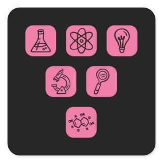 Science Elements Items Square Sticker