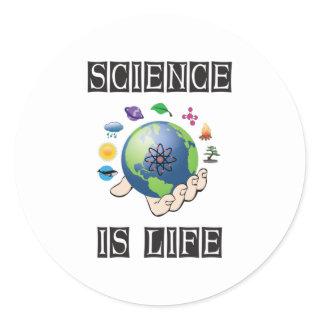 Science is life classic round sticker