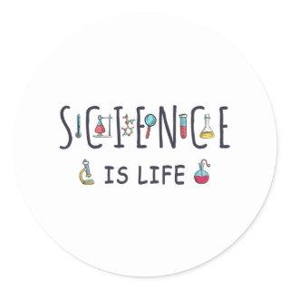 Science is life classic round sticker