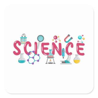 Science laboratory apparatus square sticker
