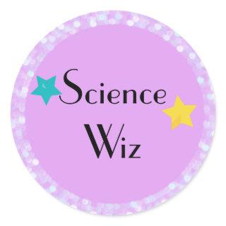 Science Wiz with Stars Classic Round Sticker