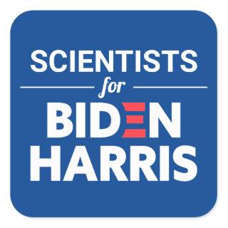 Scientists for Biden Harris Custom Text Blue Square Sticker
