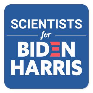 Scientists for Biden Harris Custom Text Blue Square Sticker