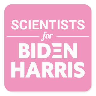 Scientists for Biden Harris Custom Text Pink Square Sticker