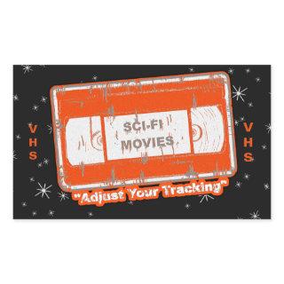 SciFi Movies Video Cassette Adjust Your Tracking O Rectangular Sticker