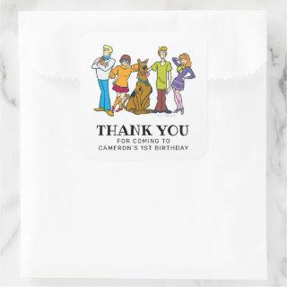 Scooby-Doo and the Gang Birthday Thank You Square Sticker