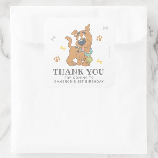 Scooby-Doo First Birthday Thank You Square Sticker