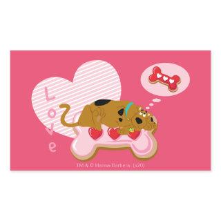 Scooby-Doo - Heart Decorated Scooby Snacks Rectangular Sticker