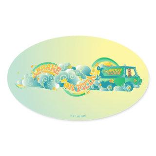 Scooby-Doo | Mystery Machine "I Brake For Pizza" Oval Sticker