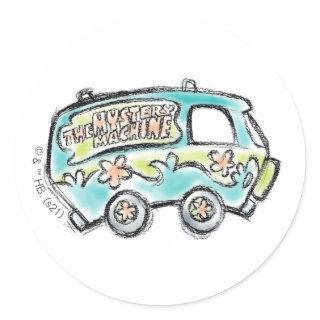 Scooby-Doo | Mystery Machine Sketch Classic Round Sticker