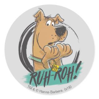 Scooby-Doo "Ruh Roh!" Marker Sketch Classic Round Sticker